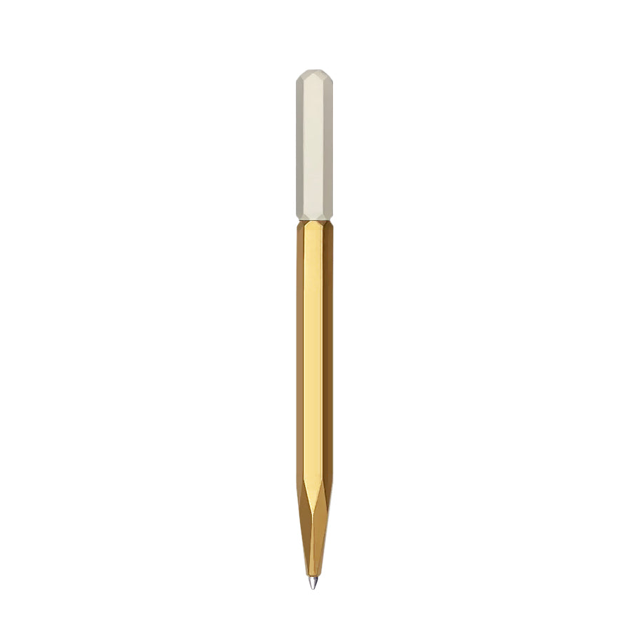 KRAMA | TWIST BALLPOINT PEN - BRASS / WHITE