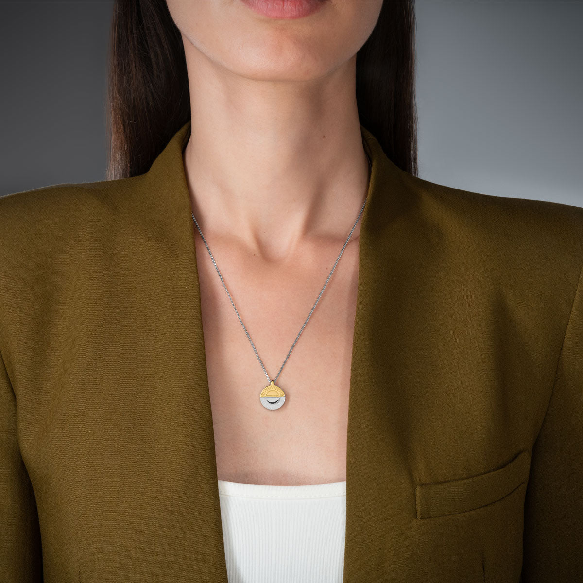 MINI HORIZON  NECKLACE  TWO TONED